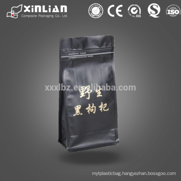 Custom printing Matte square bottom plastic bag packaging